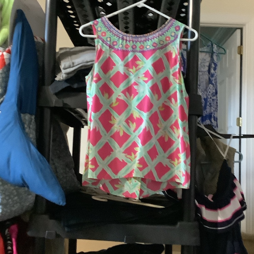 Lilly Pulitzer Multicolor Patterned silk‎ top, small